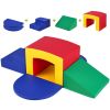 Toddler Climbing Toys Indoor, 5 Piece Climb, Crawl and Tunnel Soft Play Equipment, Foam Climbing Toys, Kids Tunnel Maze with Stairs and Ramp