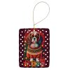 English Toy Spaniel Holiday Christmas Porcelain Ornament Christmas Tree Hanging Decorations for Home Christmas Holiday, Rectangle, Gift, Multicolor