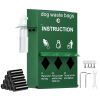Dog Poop Bag Dispenser with Hand Wash Bottle, Lockable Outdoor Dog Waste Bag Holder with 600 Waste Bags, Stake, Pole