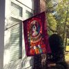 English Toy Spaniel Holiday Christmas House Flag Large Porch Sleeve Pole Decorative Outside Yard Banner Artwork Wall Hanging, Polyester, House Size