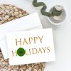 English Toy Terrier - Dog Face Happy Holidays Christmas Greeting Cards Pack of 8 Blank Cards with Envelopes Whimsical A7 Size 5x7 Blank Note Cards