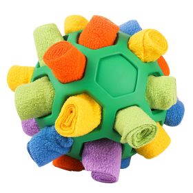 Dog Sniffing Ball Innovative Pet Shaking Training Toys for Pet Training Tooth Cleaning Puppy Chew Relieve Boredom Dog Toy (Color: Green ball-iridescence)