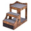 Pet Bunk Bed with Removable Stairs, Dog/Cat Window Perch with Storage, Multi-Level Bed Window Perch Dog Bedside Sleeper Couch, Small Pet Seat Platform