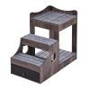 Pet Bunk Bed with Removable Stairs, Dog/Cat Window Perch with Storage, Multi-Level Bed Window Perch Dog Bedside Sleeper Couch, Small Pet Seat Platform