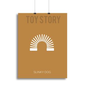 Toy Story Slinky Dog Minimal Movie Canvas Print or Poster (Type: Poster Print, size: 12" x 8" / 30cm x 20cm (approx))