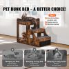 Pet Bunk Bed with Removable Stairs, Dog/Cat Window Perch with Storage, Multi-Level Bed Window Perch Dog Bedside Sleeper Couch, Small Pet Seat Platform